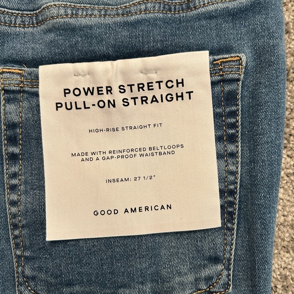 NWT Good American Power Stretch Pull-On Straight Jeans. Size Medium - Picture 5 of 9